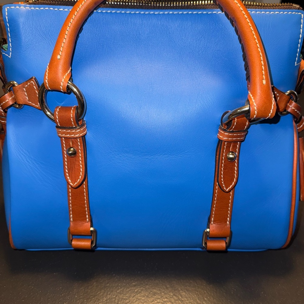 Dooney & Bourke Bright Blue and leather Satchel - Picture 6 of 7